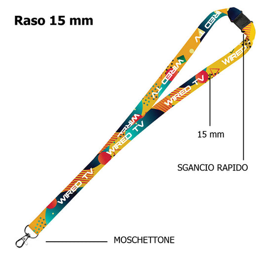 Lacci collo personalizzati in raso da 20 15 e 25 mm