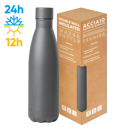 PC416 - STEEL MAT BOTTLE 500 FLAT