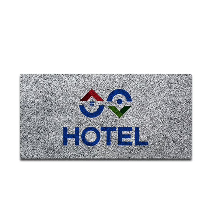 Zerbino personalizzato con intarsio 100x200 cm Cod. ZG21103 | FullCustom Zerbino personalizzato con intarsio 100x200 cm in PP agugliato effetto cocco sintetico resistente