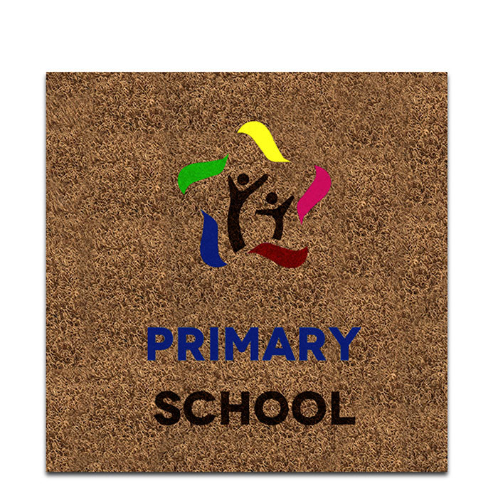 Zerbino personalizzato con intarsio 200x200 cm Cod. ZG21105 | FullCustom Zerbino personalizzato con intarsio 200x200 cm in PP agugliato effetto cocco sintetico resistente