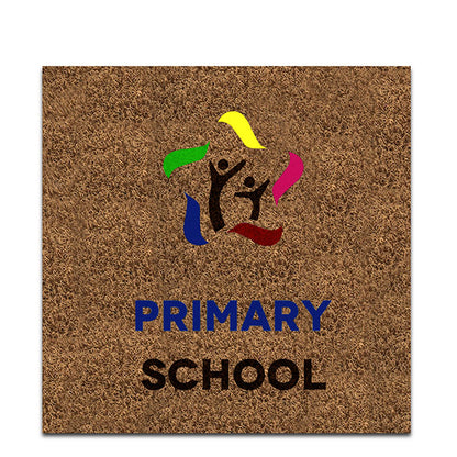 Zerbino personalizzato con intarsio 200x200 cm Cod. ZG21105 | FullCustom Zerbino personalizzato con intarsio 200x200 cm in PP agugliato effetto cocco sintetico resistente