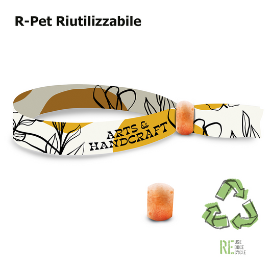 Braccialetti in rpet personalizzati con anello in bamboo Cod. ZG24220 | FullCustom